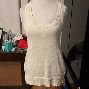 Banana Republic medium racerback sweater like tank cream with gold sparkles